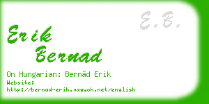 erik bernad business card